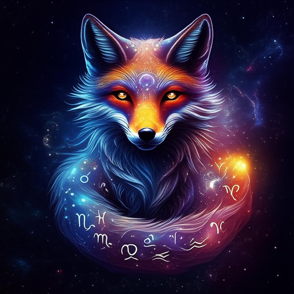 A mystical fox with glowing eyes in a moonlit forest, embodying wisdom and intuition.