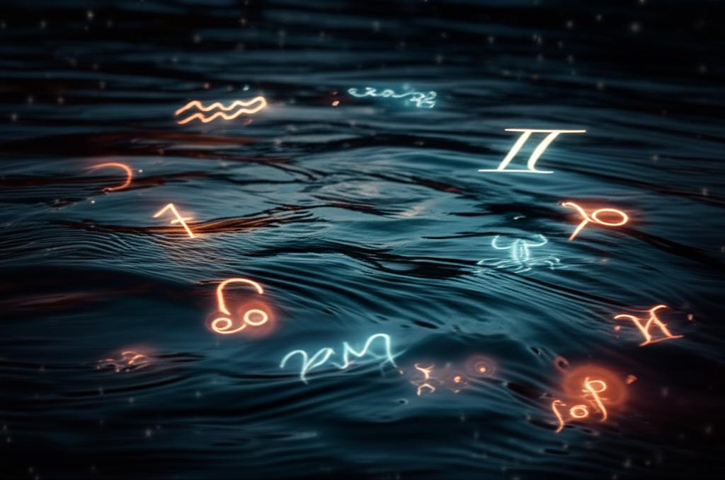 A serene lake under a moonlit sky, with subtle ripples reflecting celestial bodies, symbolizing the depths of subconscious emotional states.